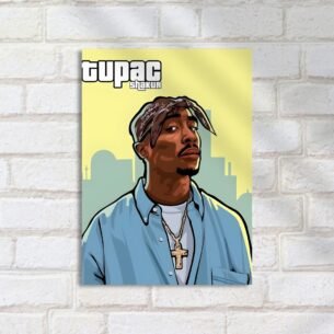 Quadro Decorativo Rap - Tupac Shakur Ilustracao