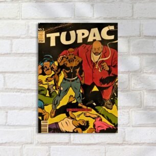 Quadro Decorativo Rap - Tupac Quadrinhos Vintage