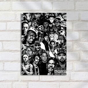 Quadro Decorativo Rap - Hip Hop Legendas Collage