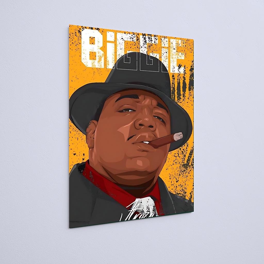 Quadro Decorativo Rap - Desenho Homem Chapeu Charuto - Imagem 2
