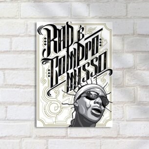 Quadro Decorativo Rap - Rap Ilustracao Tipografia Pessoa