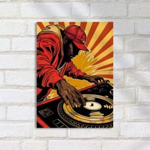 Quadro Decorativo Rap - Dj Tocando Disco Vinil