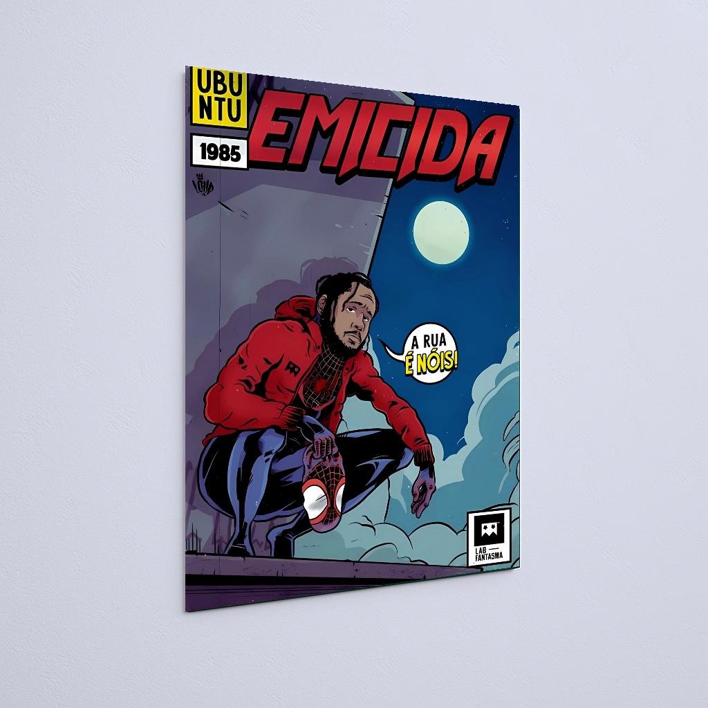 Quadro Decorativo Rap - Emicida Hq Heroi Rooftop - Imagem 2