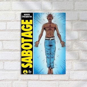 Quadro Decorativo Rap - Sabotage Respeito Quadrinhos