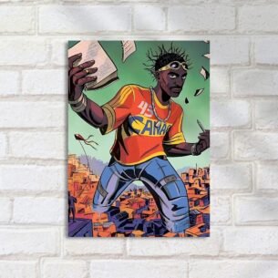 Quadro Decorativo Rap - Desenho Homem Gigante Favela