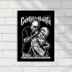 Quadro Decorativo Grafite Tatuagem Cartel Santa