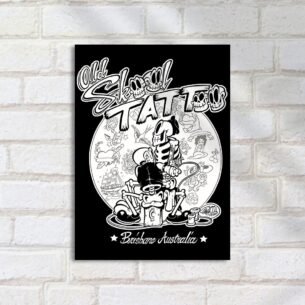 Quadro Decorativo Skeleton Tatuagem Oldschool