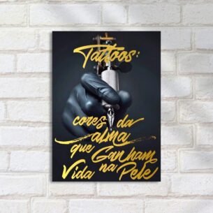 Quadro Decorativo  Tatuagem Mao Luva Preta