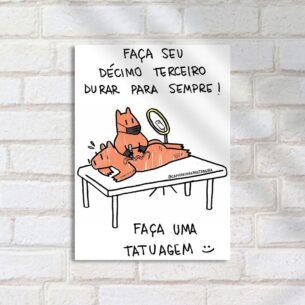Quadro Decorativo Capivara Fazendo Tatuagem