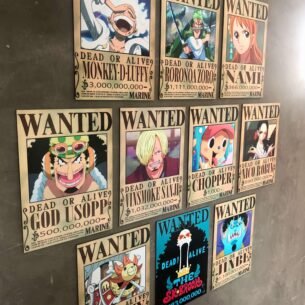 Coleção One Piece Wanted – 10 Quadros Decorativos