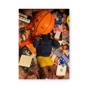 Quadro Decorativo - Menino Basquete Discos Vinil