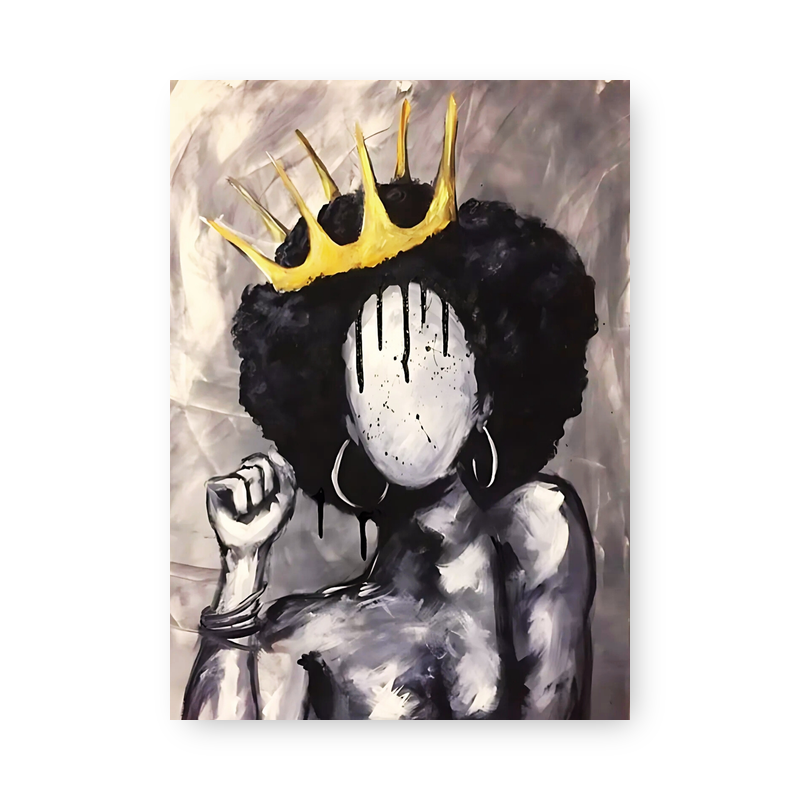 Quadro Decorativo - Arte Coroa Afro Minimalista