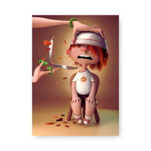 Quadro Decorativo - Menino Corte Cabelo Tijela