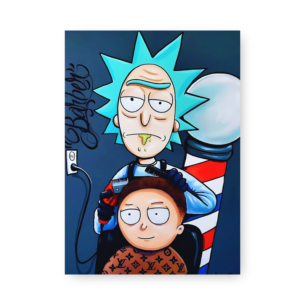 Quadro Decorativo - Rick Cortando Cabelo Morty