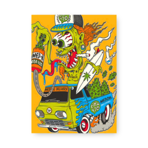 Quadro Decorativo Monstro Verde Surfe Caminhonete