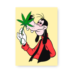 Quadro Decorativo Mickey Cao Cannabis Folha