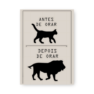 Quadro Decorativo - Gato Leao Antes Depois