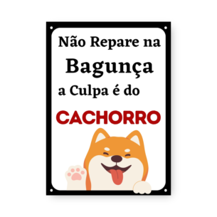 Quadro Decorativo - Cachorro Bagunca Avisos