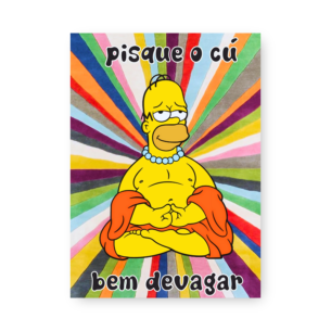 Quadro Decorativo - Homer Buda Colorido Meditacao