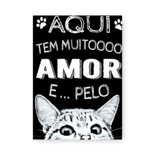 Quadro Decorativo - Gato Amor Divertido