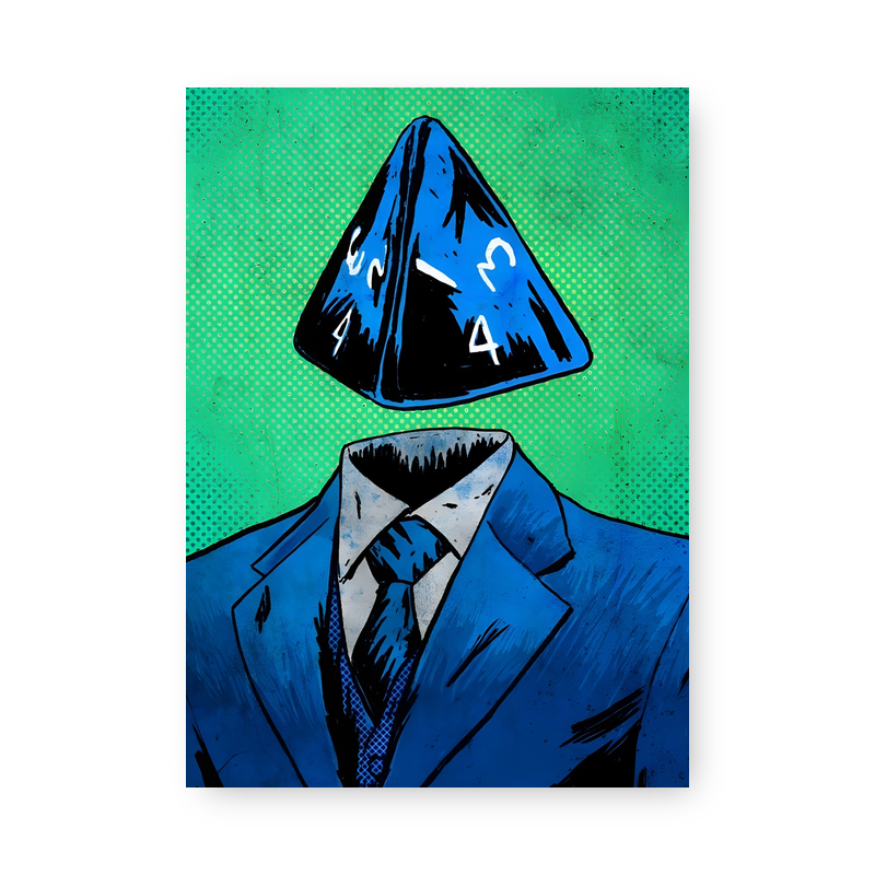 Quadro Decorativo - Rpg Homem Tetraedro Surrealista