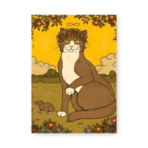 Quadro Decorativo Gato Florido E Rato