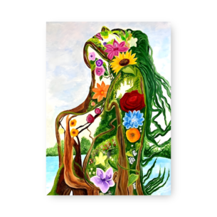 Quadro Decorativo Silhueta Feminina Flores Natureza