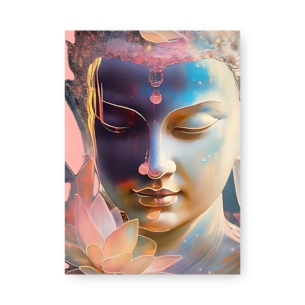 Quadro Decorativo Buda Colorido Com Flor