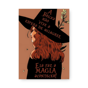 Quadro Decorativo Bruxa Faz Magia Acontecer