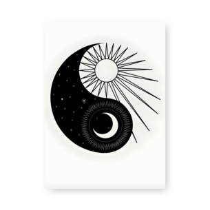 Quadro Decorativo Yin Yang Sol Lua