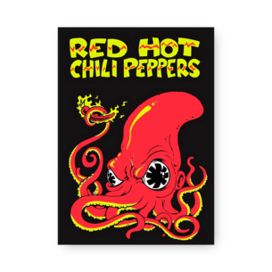 Quadro Decorativo - Polvo Vermelho Tentaculos Flamejantes