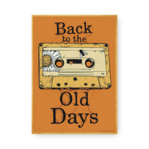 Quadro Decorativo - Cassete Vintage Flores Laranja