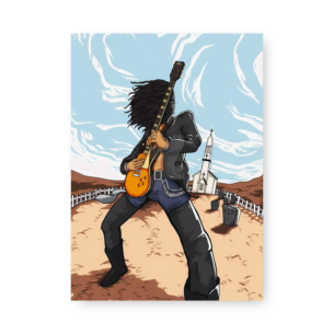 Quadro Decorativo Rockeiro Guitarra Cemiterio