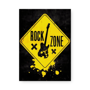 Quadro Decorativo - Rock Zone Guitarra Placa