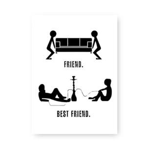 Quadro Decorativo - Amigos Mudanca Narguile Silueta