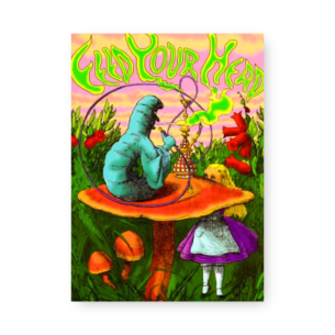 Quadro Decorativo - Lagarta Alice Cogumelo Narguile