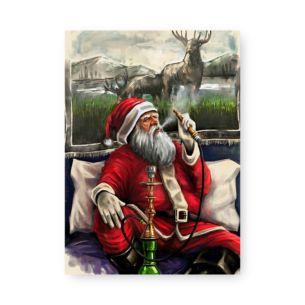 Quadro Decorativo Santa Fumando Narguile