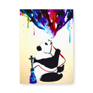Quadro Decorativo - Panda Narguile Cores Explosao