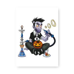 Quadro Decorativo - Personagem Fumando Narguile Abobora