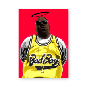 Quadro Decorativo Desenho Rapper Camiseta Amarela
