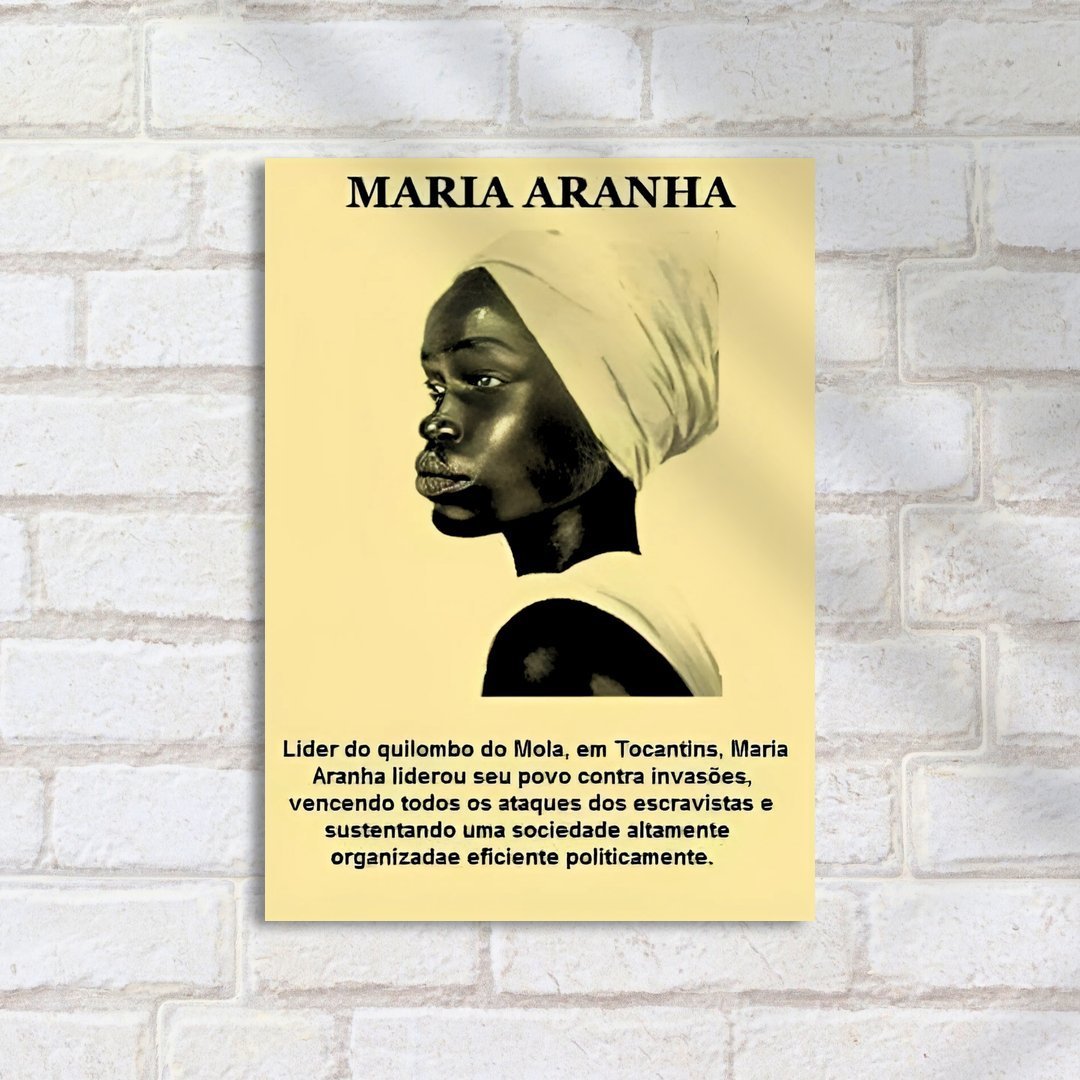 Quadro Decorativo Maria Aranha Liderança Quilombo - Imagem 2
