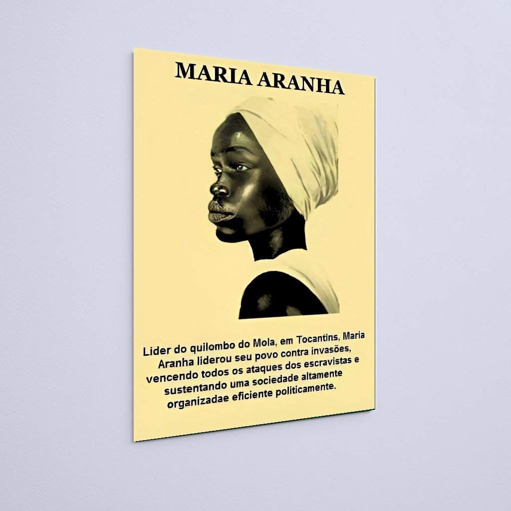 Quadro Decorativo Maria Aranha Liderança Quilombo - Imagem 3