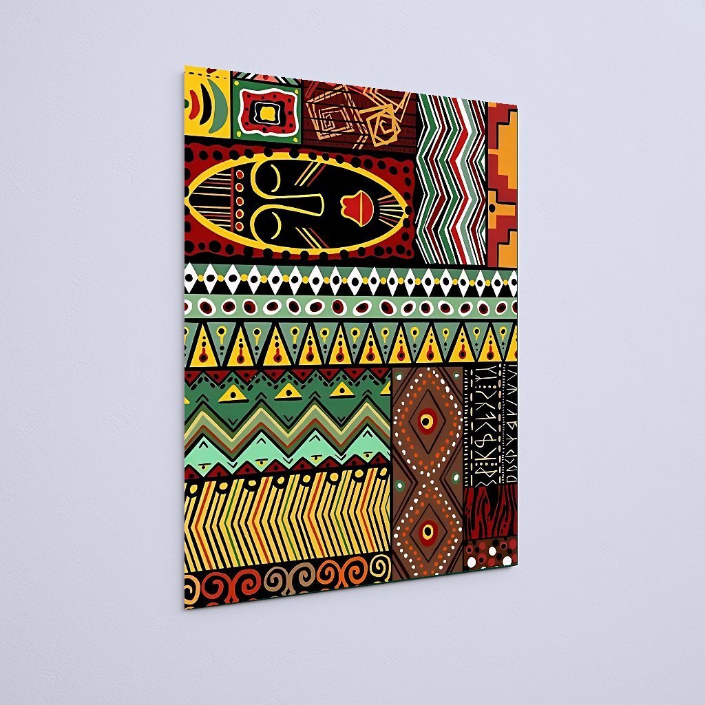 Quadro Decorativo Máscara Tribal Padrões Coloridos - Imagem 3