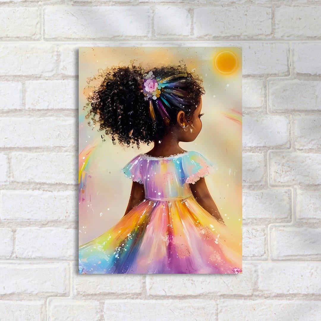 Quadro Decorativo Menina Arco Íris Sorrindo - Imagem 2