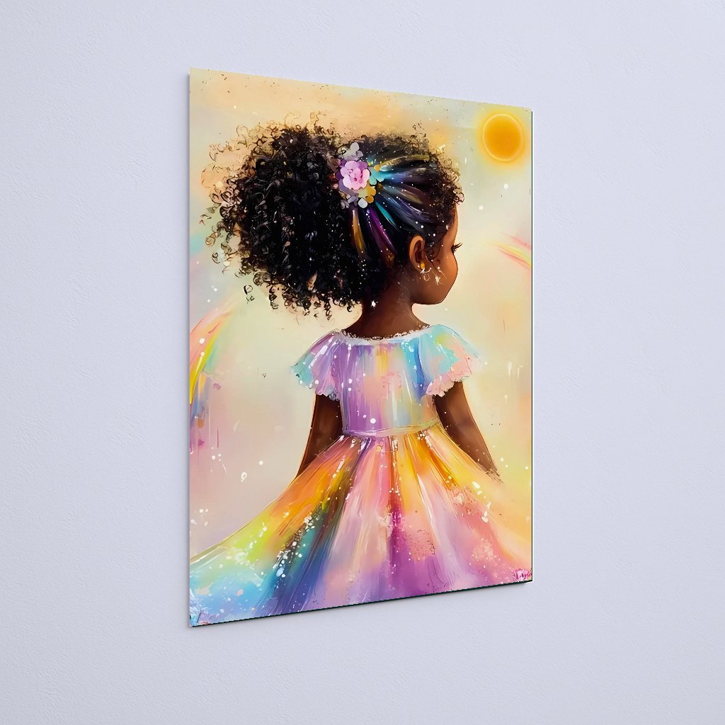 Quadro Decorativo Menina Arco Íris Sorrindo - Imagem 3