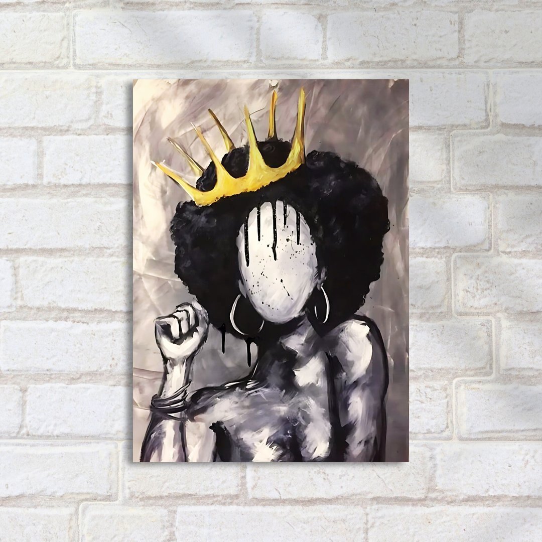 Quadro Decorativo Arte Coroa Afro Minimalista - Imagem 2