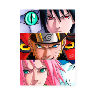 Quadro Decorativo Sasuke Naruto Sakura Faces