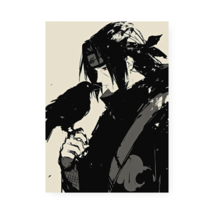 Quadro Decorativo Itachi Corvo Hatake Negro