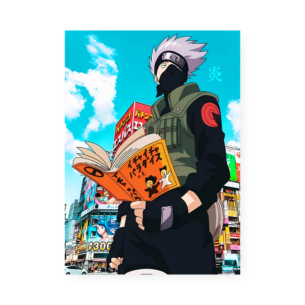 Quadro Decorativo Kakashi Lendo Cidade Japao