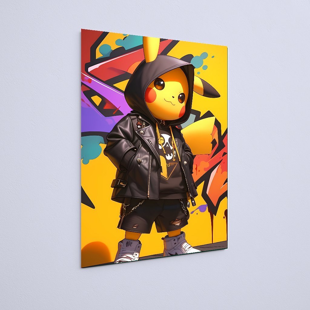 Quadro Decorativo Pokemon Pikachu Casaco Moletom Grafite - Imagem 3